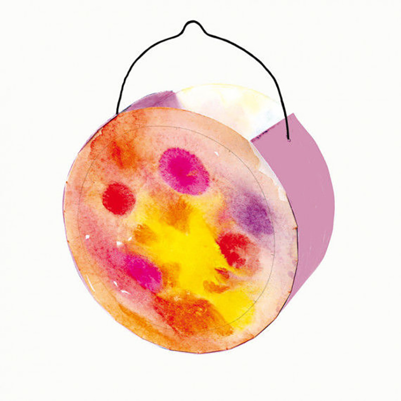 Kunterbunte Aquarell-Laterne