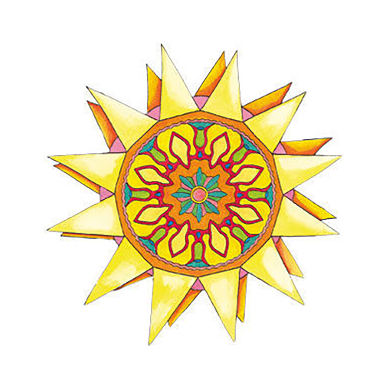 Bunte Sonnenrad-Laterne
