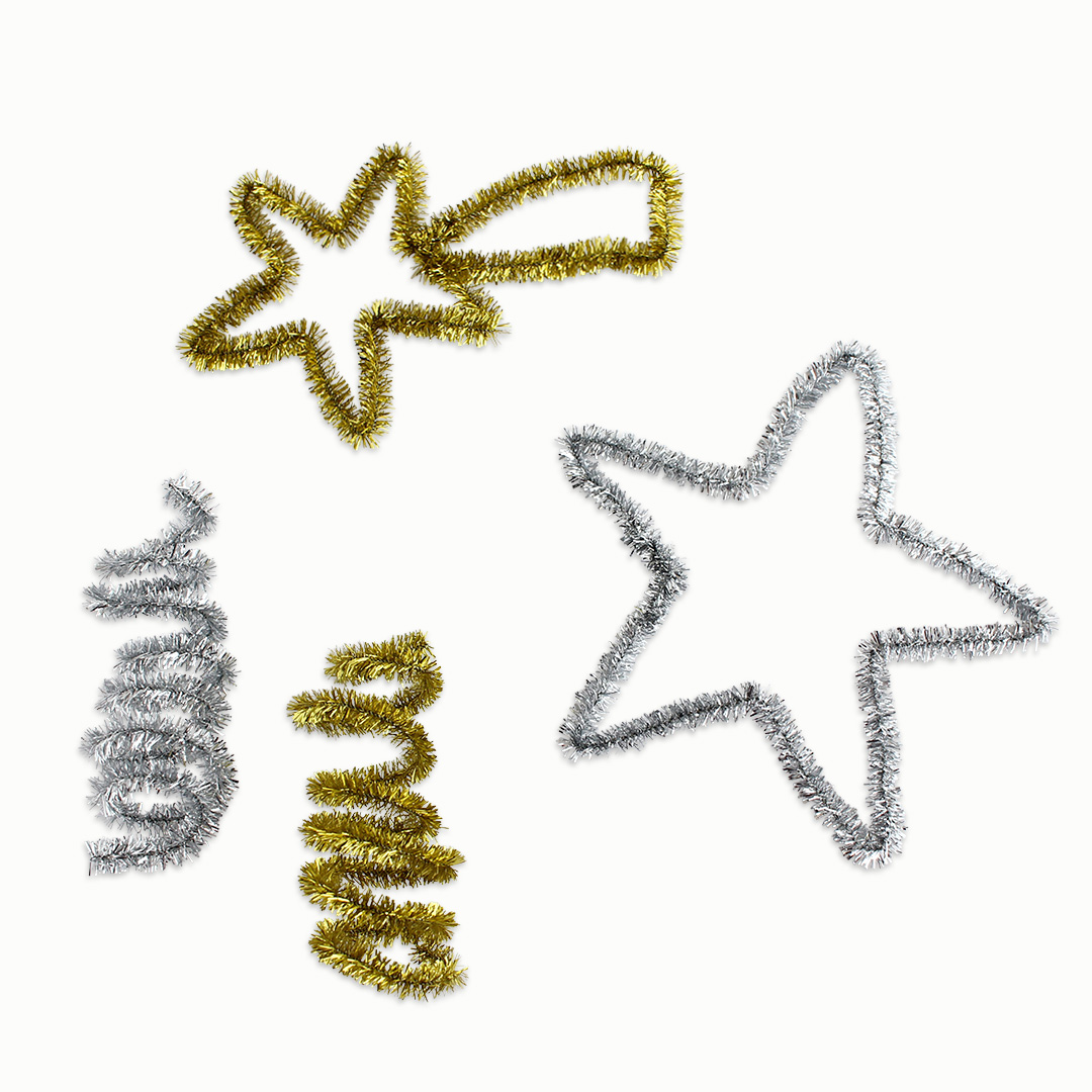 Pfeifenputzer 10er Pack, gold/silber Pfeifenputzer 10er Pack, gold/silber