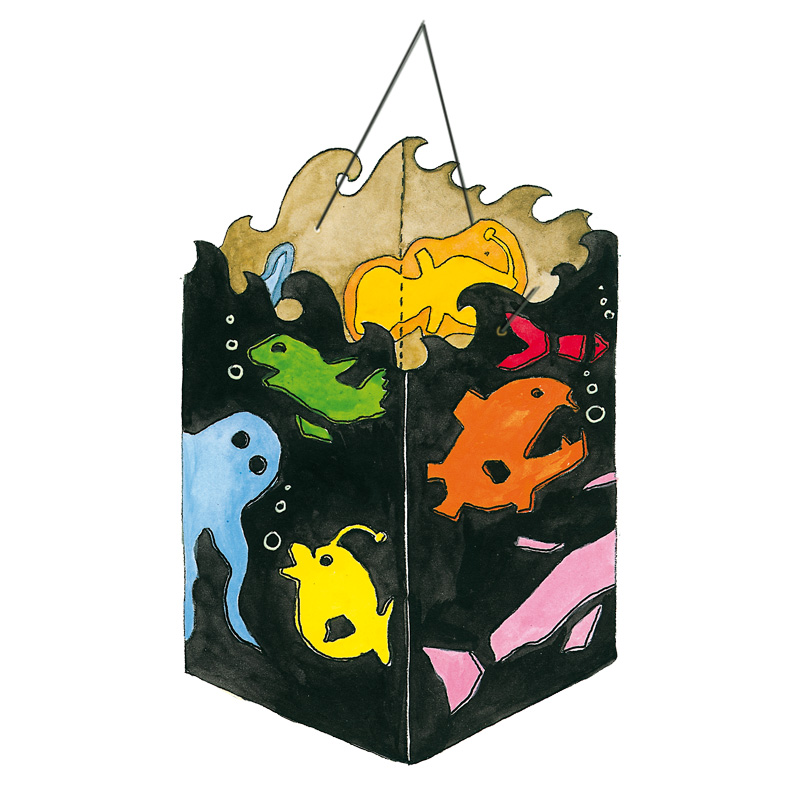 Bunte Fische-Laterne