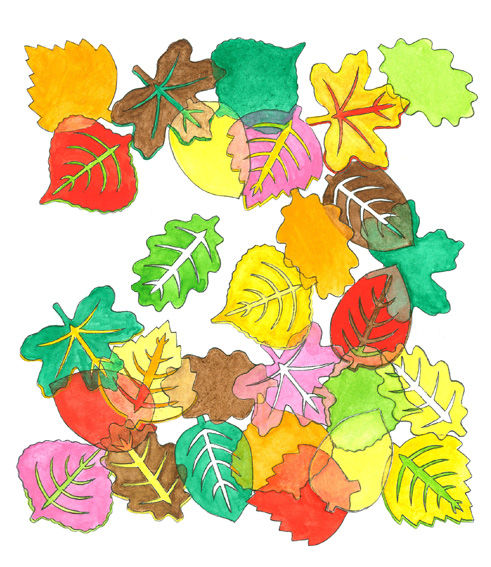 Herbstlaub aus Transparentpapier