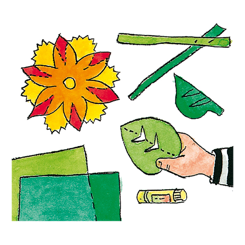 Kirigami-Blumen am Fenster
