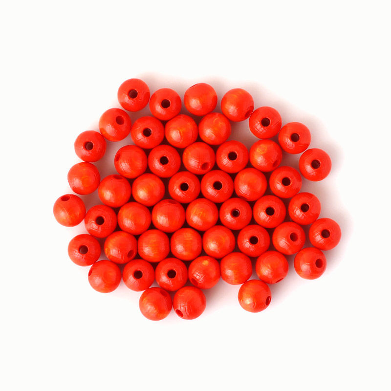 Holzperlen 10 mm, 50 Stück, braun Orange