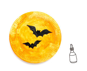 Pappteller Silhouetten für Halloween basteln mit Kindern
