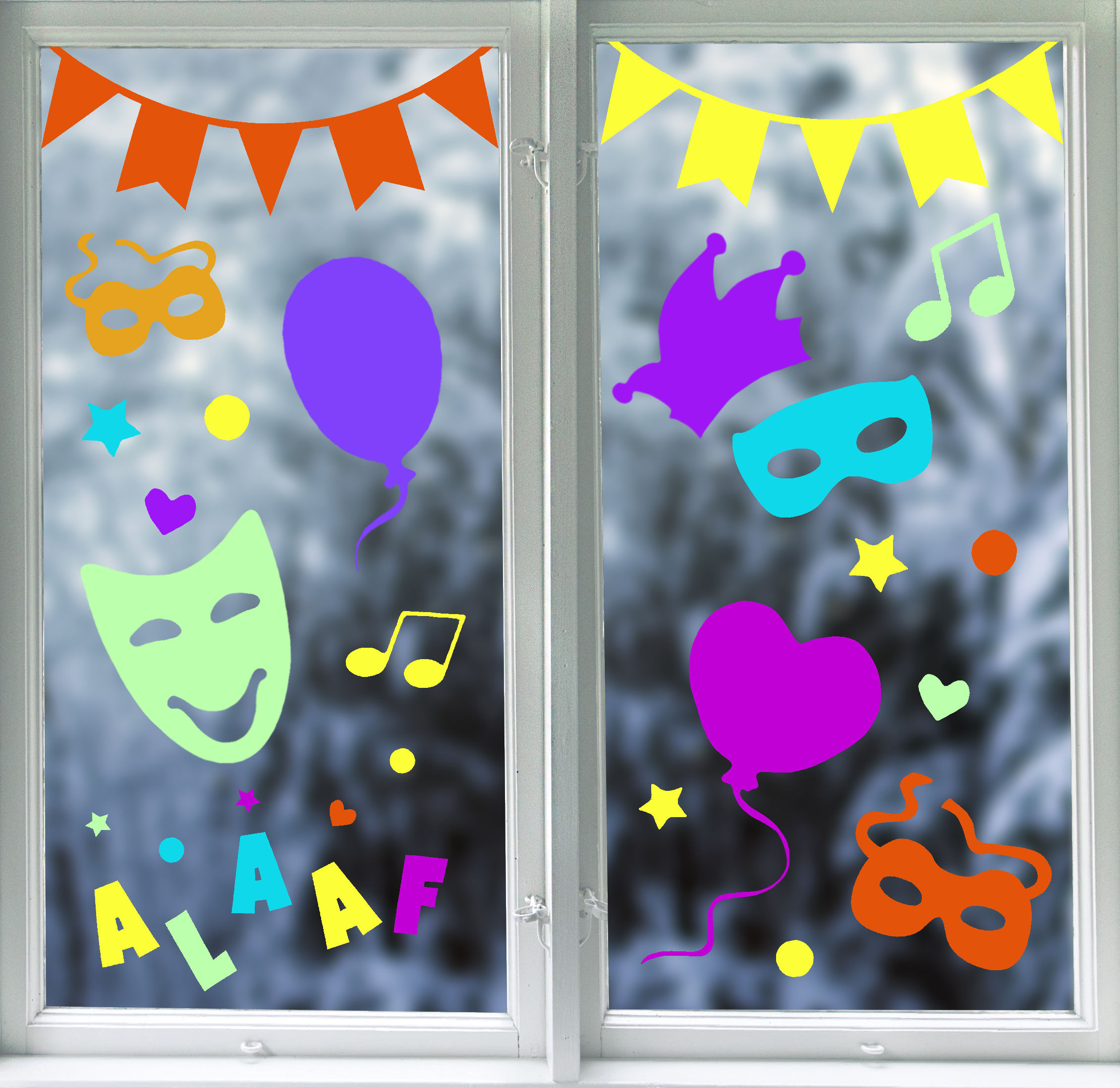 Karneval-Fensterbild PDF