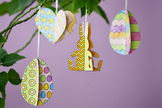 Poppigen Osterschmuck basteln mit Kindern