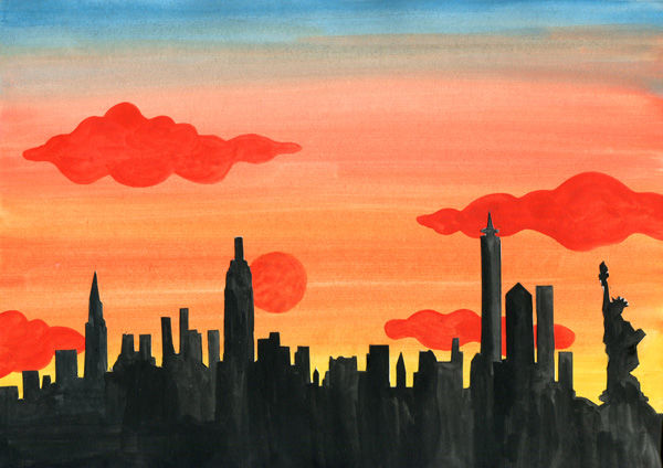 Skyline-Silhouette - New York