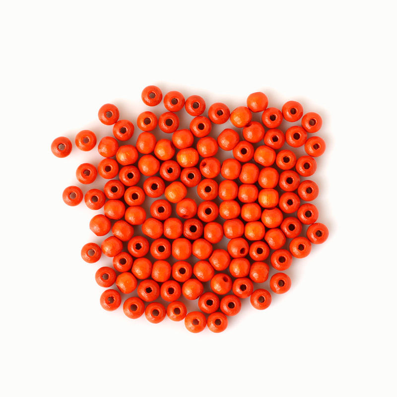 Holzperlen 6 mm, 110 Stück, gelb Orange