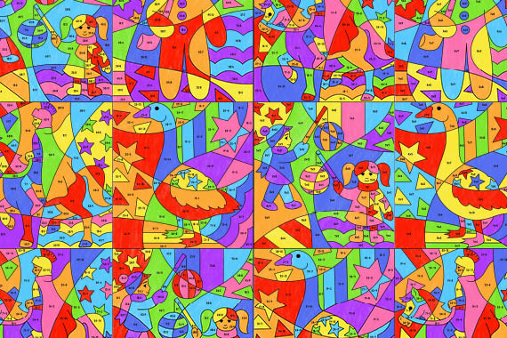 Op-Art 3D Motive ausmalen - Kunstprojekte für Kinder