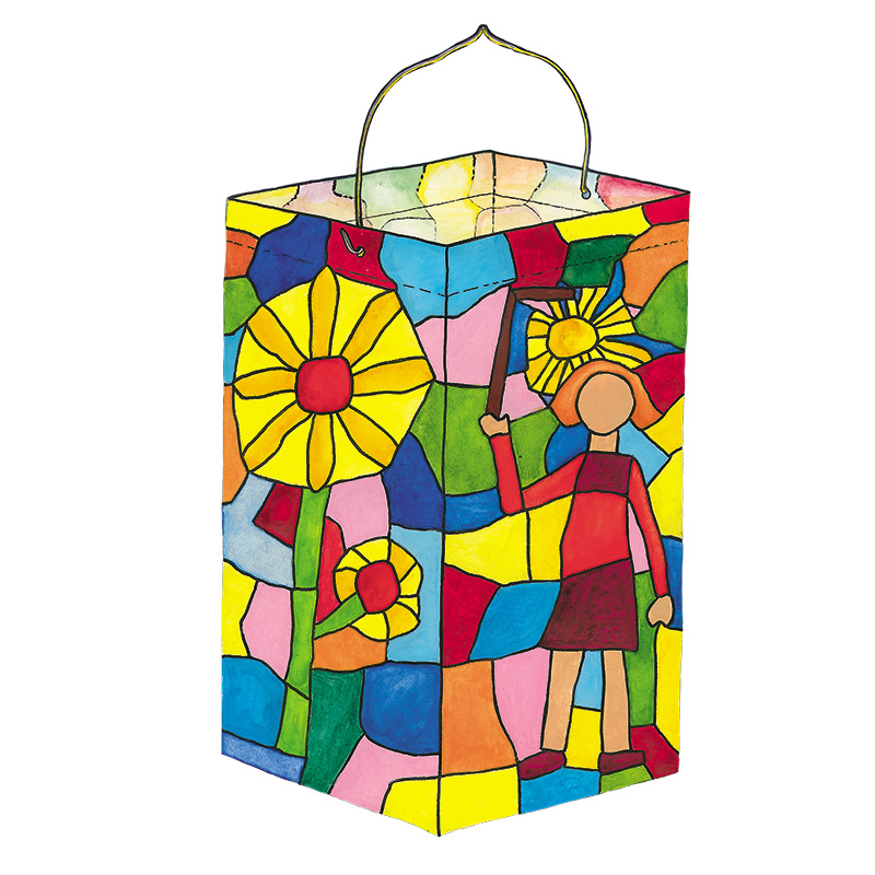 Buntglas-Laterne