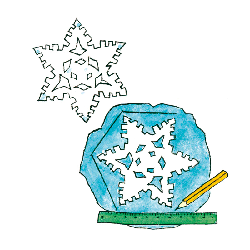 Leuchtende Schneekristalle