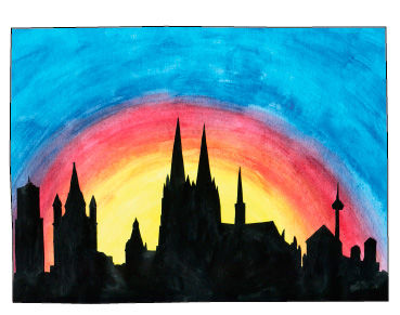 Scherenschnitt-Collagen mit der Skyline-Silhouette basteln