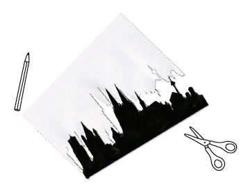 Scherenschnitt-Collagen mit der Skyline-Silhouette basteln