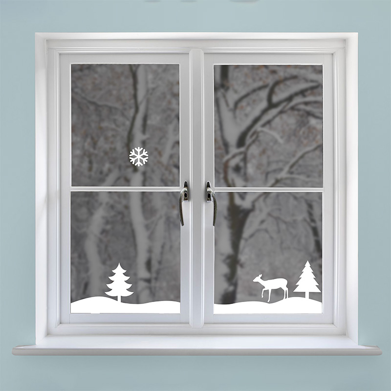 Schneelandschaft-Fensterbild basteln Schneelandschaft-Fensterbild basteln