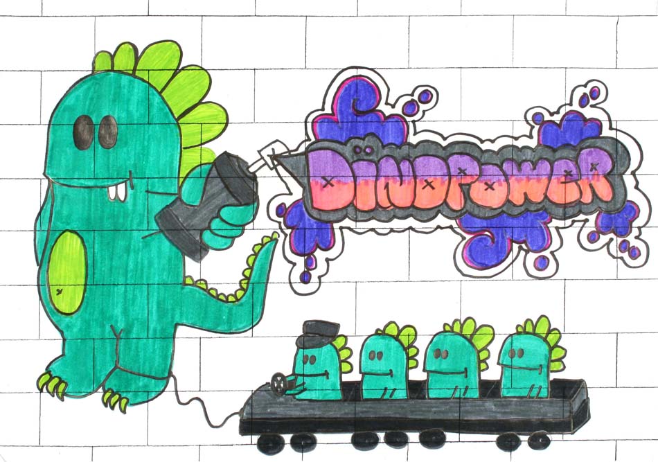 Graffiti Dinopower von Alina (14)