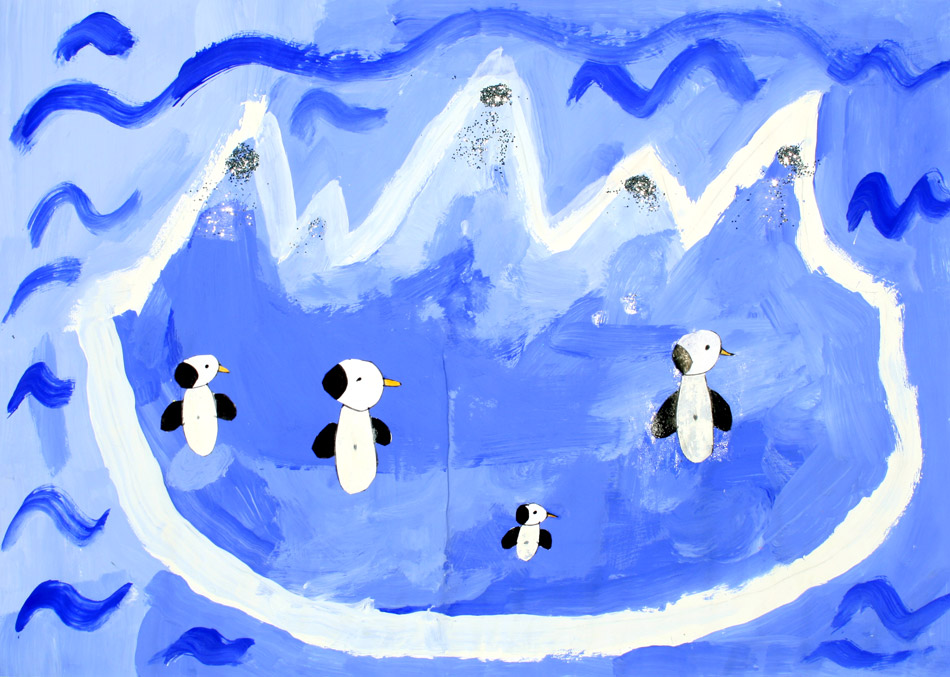 Pinguine auf dem Eisberg von Julia (8)