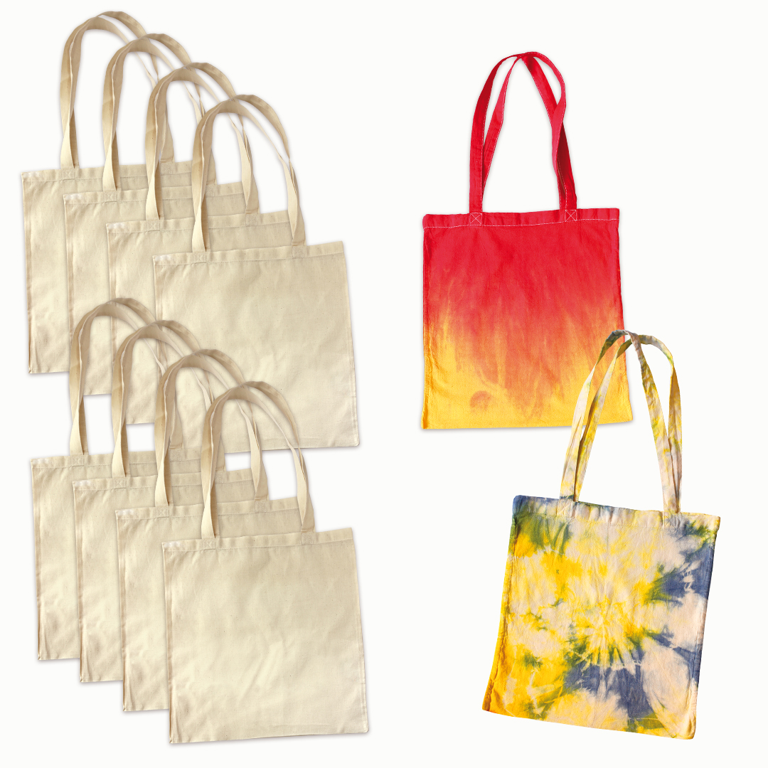 Baumwolltasche mit langen Henkeln, 10er Pack