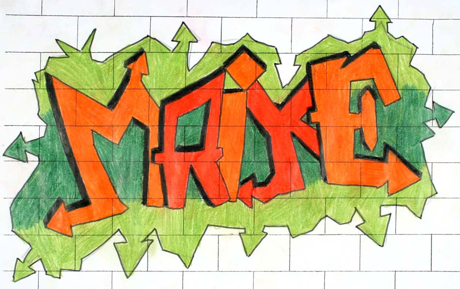 Graffiti mit dem eigenen Namen von Maike (14)