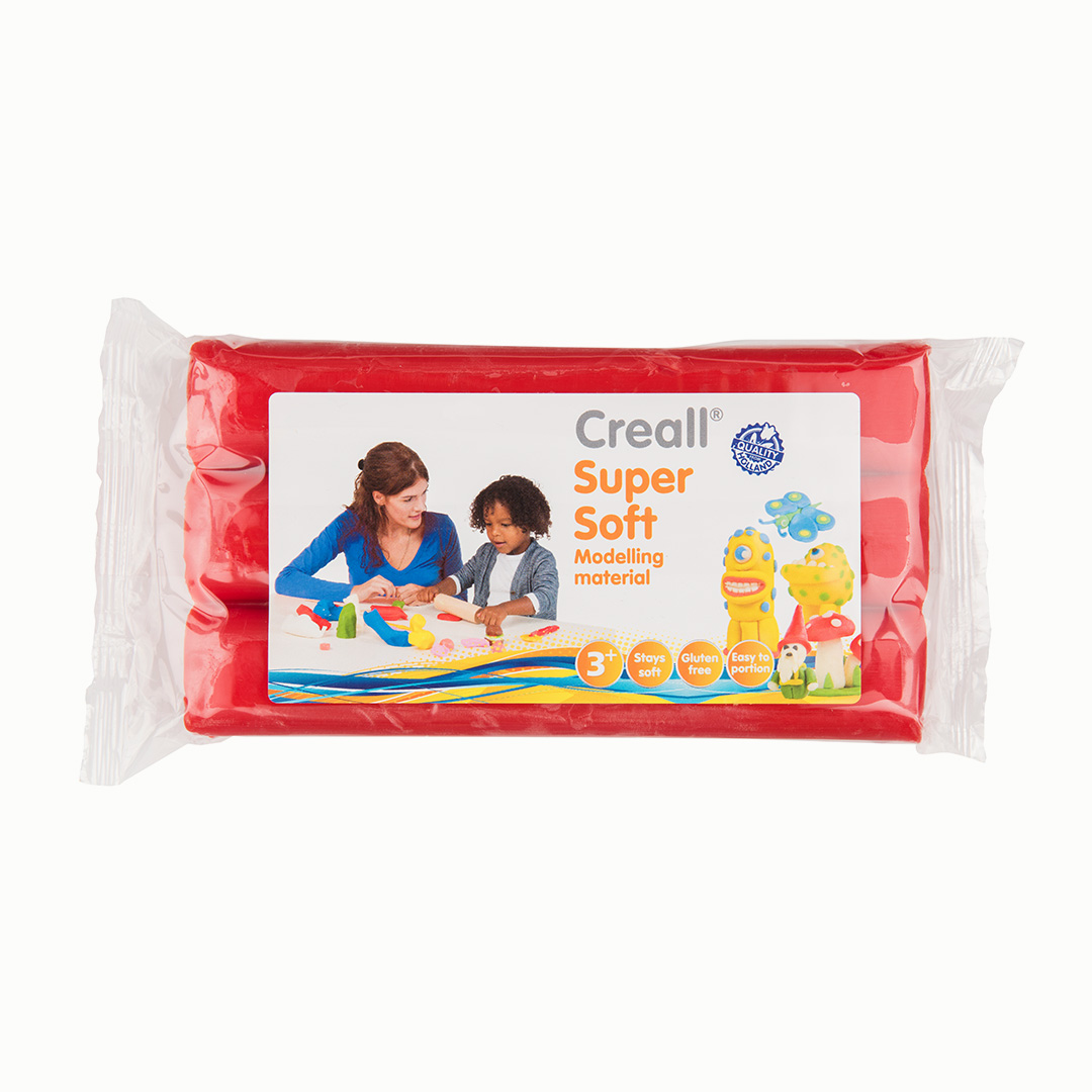 Super Soft Knet-Modelliermasse, 500g Block, weiß Rot