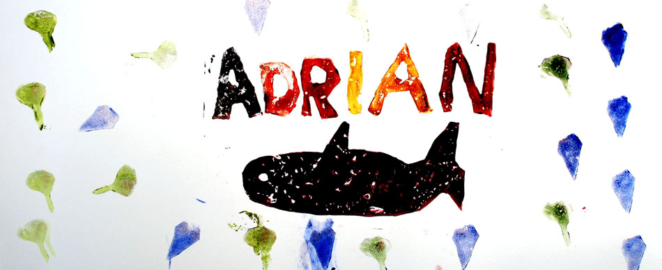 Fensterbild mit Name und Symbolen von Adrian (6)