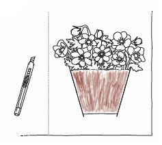 Anleitung - Blumentöpfe mit Blumen zum Ausmalen