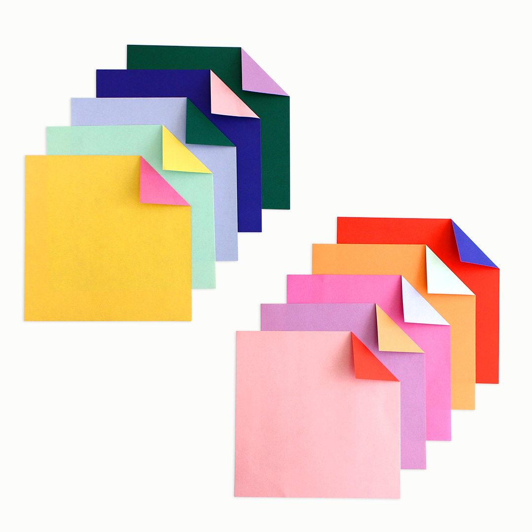 Faltblätter Duo, 15 x 15 cm, 50 Blatt, zweifarbig