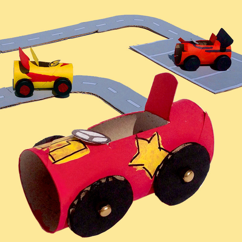 Cardboard Roll Cars