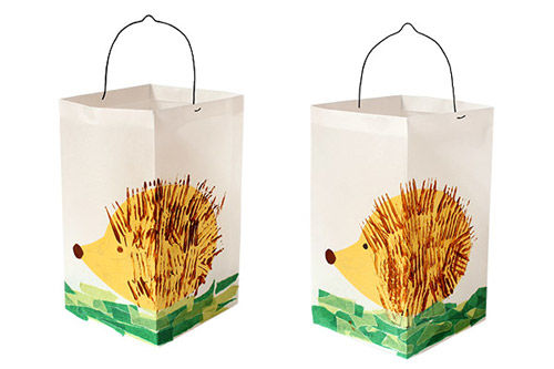 Igel-Laterne mit Gabeldruck fuer St Martin