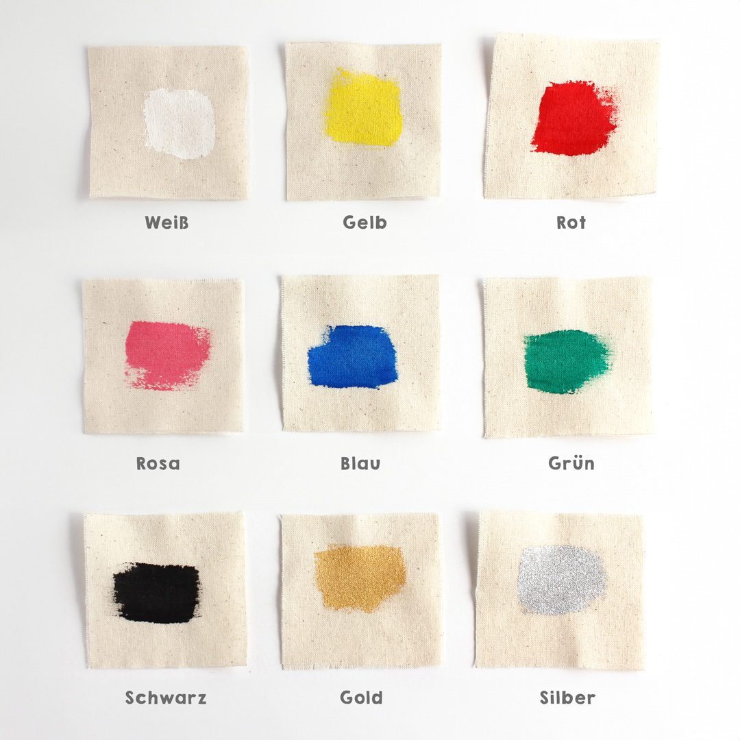 Stoffmalfarben Farbkarte mit 9 Farben - 250 ml