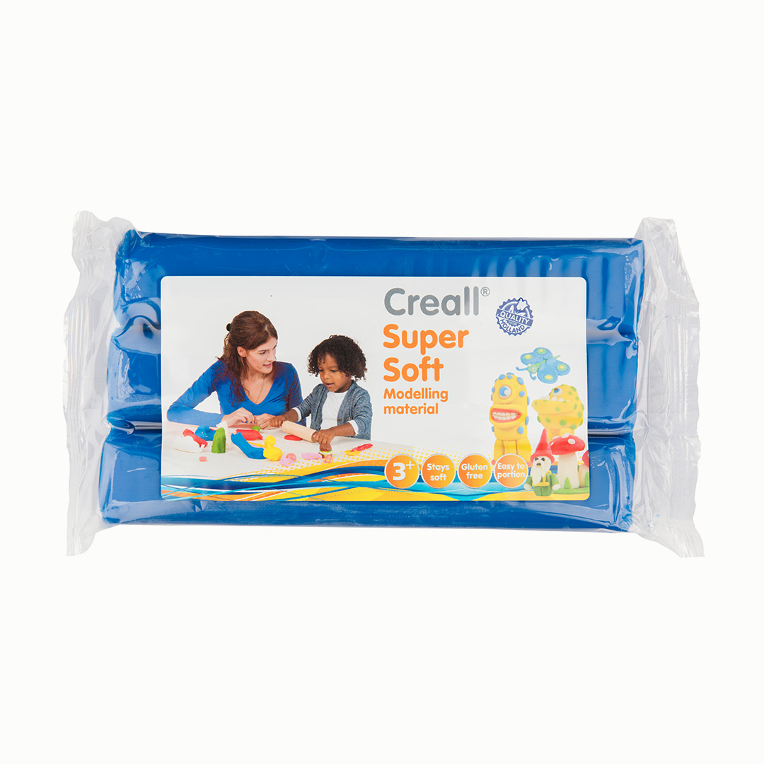 Super Soft Knet-Modelliermasse, 500g Block, weiß Blau
