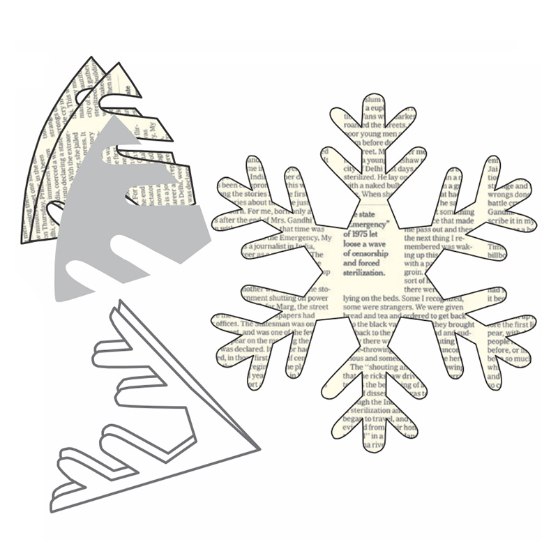 Eiskristalle aus Zeitungspapier