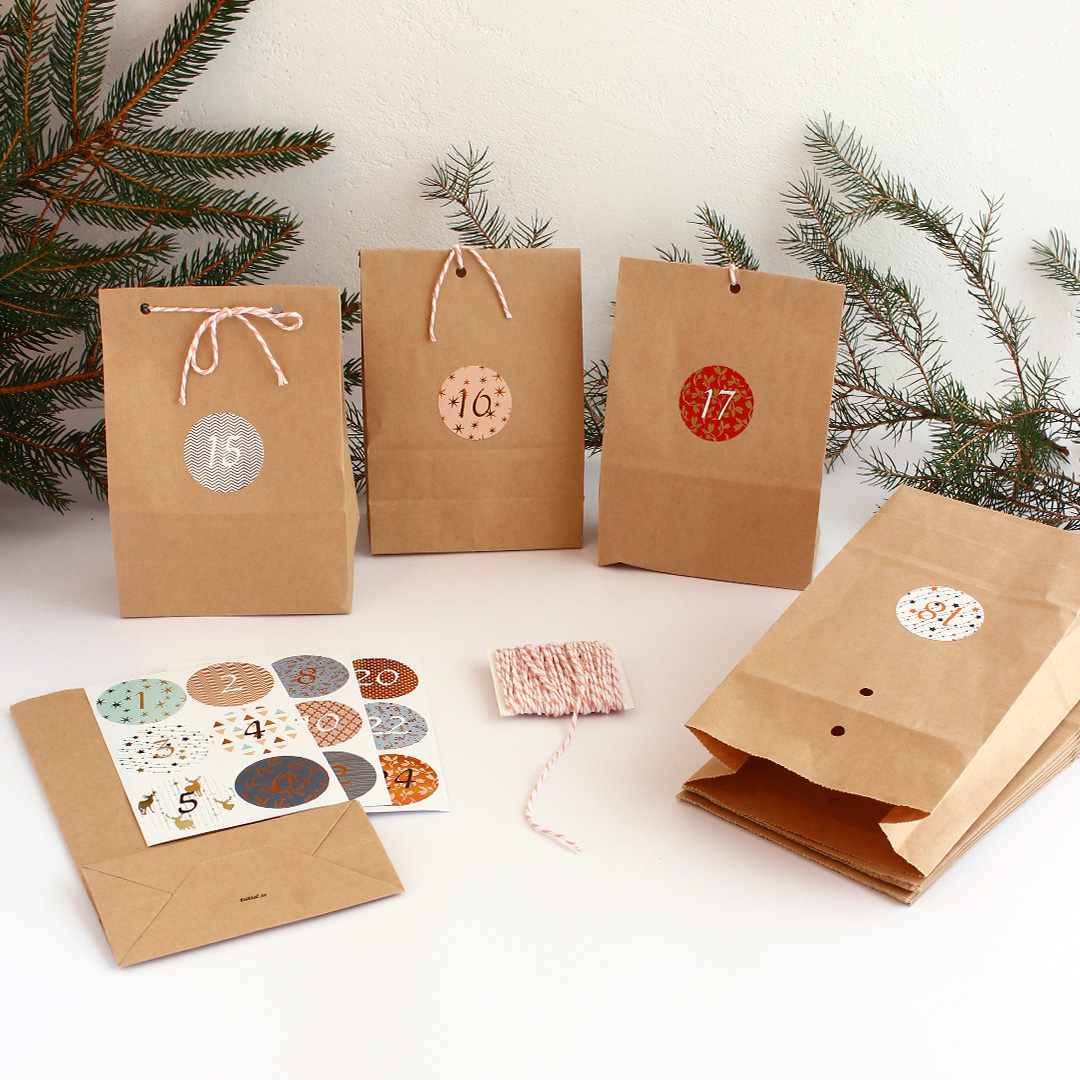 Adventskalender-Tüten, Set 49 Teile Adventskalender-Tüten, Set 49 Teile