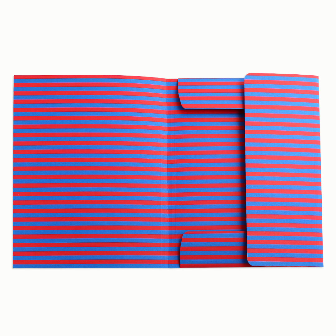 Sammelmappe blau-rot gestreift, A4