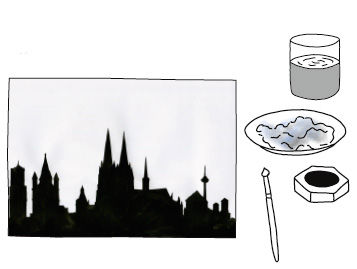 Scherenschnitt-Collagen mit der Skyline-Silhouette basteln