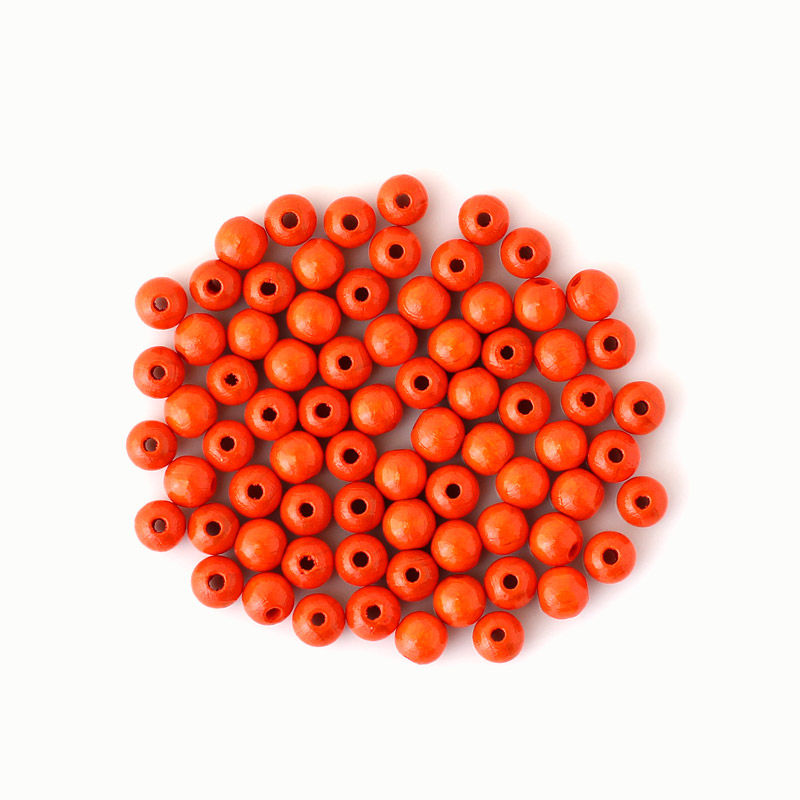 Holzperlen 8 mm, 75 Stück, grün Orange