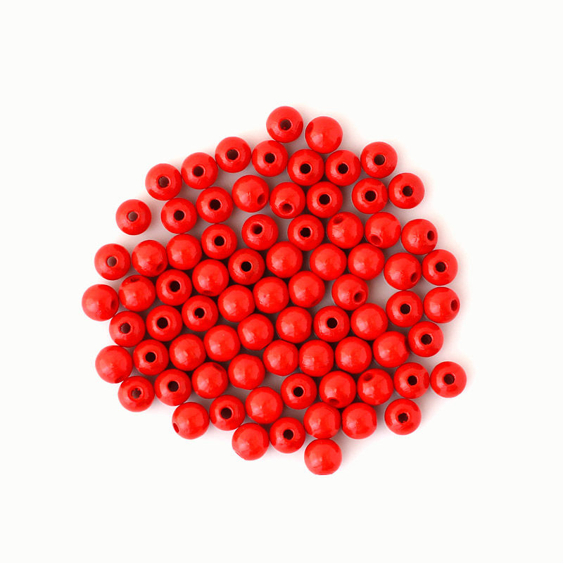 Holzperlen 8 mm, 75 Stück, grün Rot