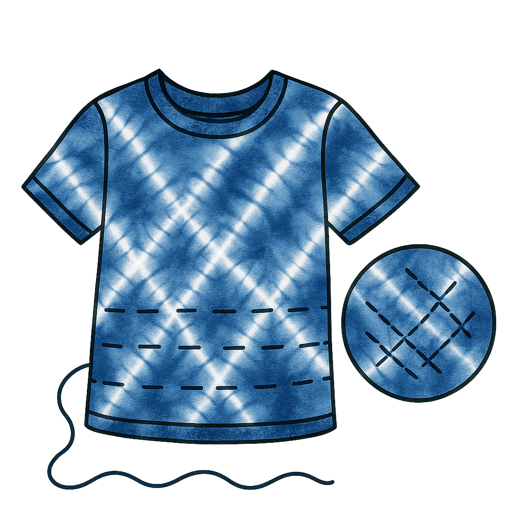 Batik mit Nadel und Faden – einfache Shibori-Technik