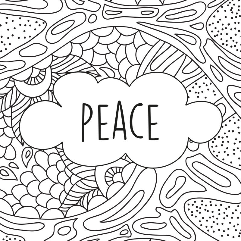 Friedens-Kraftkarten / Peace Coloring Pages PDF