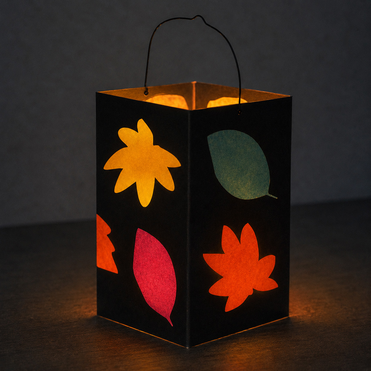 Leuchtende Herbstblätter-Laterne