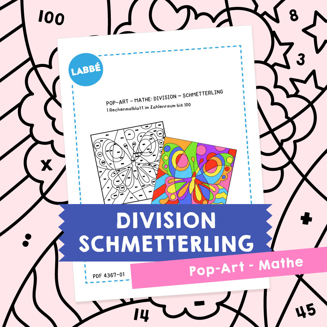 Homeschooling - Pop-Art – Mathe Division: Schmetterling PDF