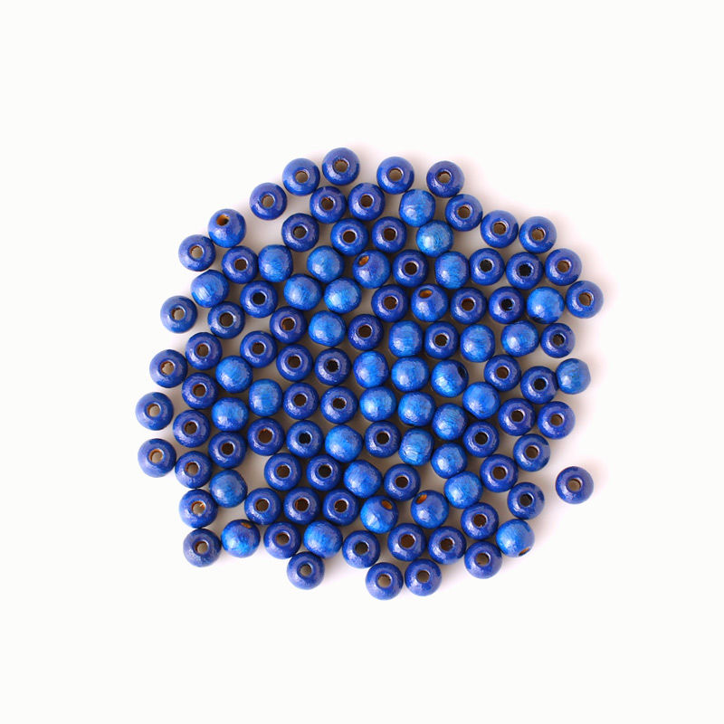 Holzperlen 6 mm, 110 Stück, gelb Blau