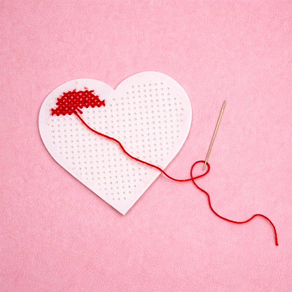 Motiv-Stickkarton, Herz