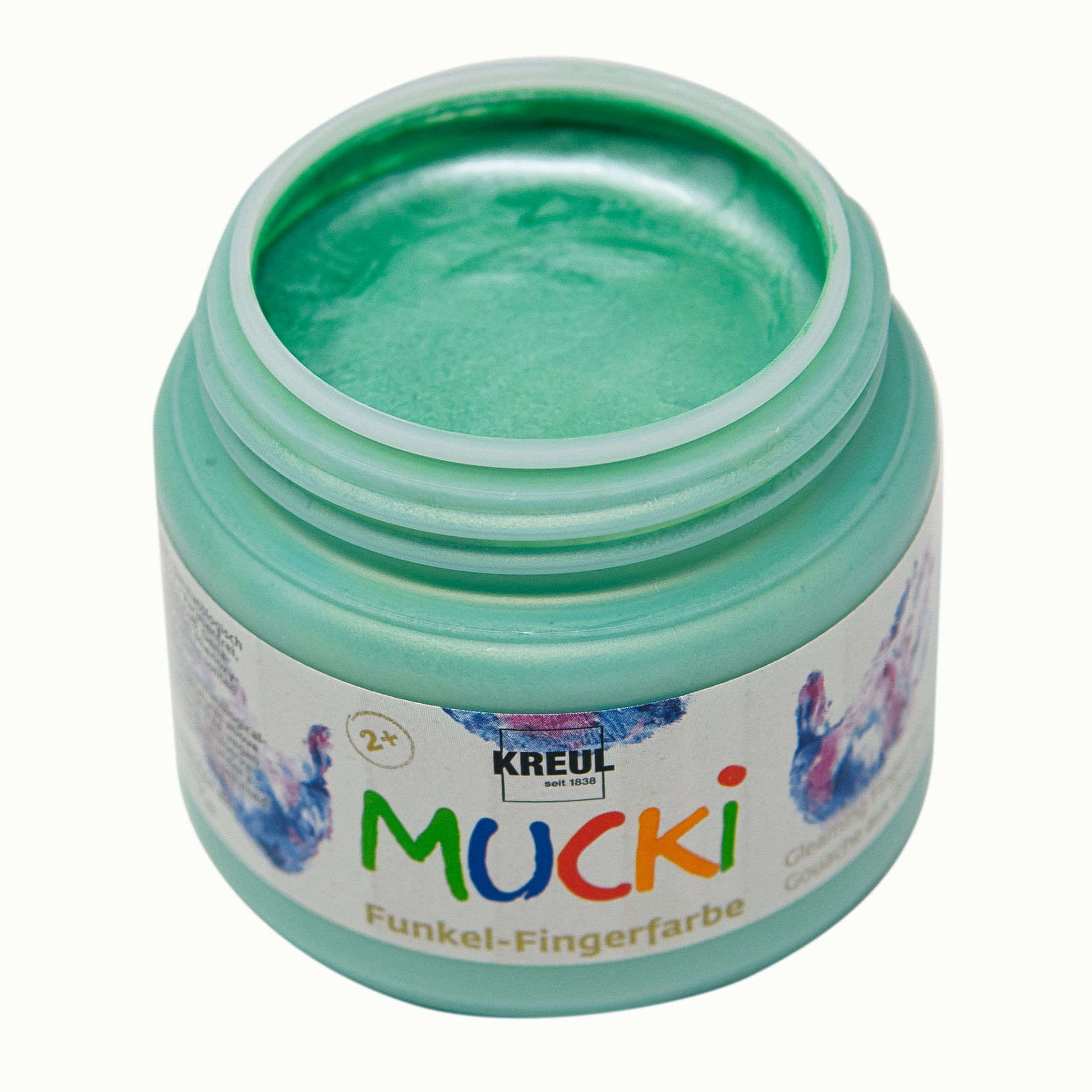 Funkel-Fingerfarbe, 150 ml Flasche, Zauber-Lila Grün