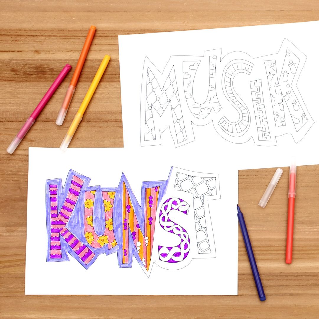Klassenzimmer-Doodles - Unterrichtsfächer PDF