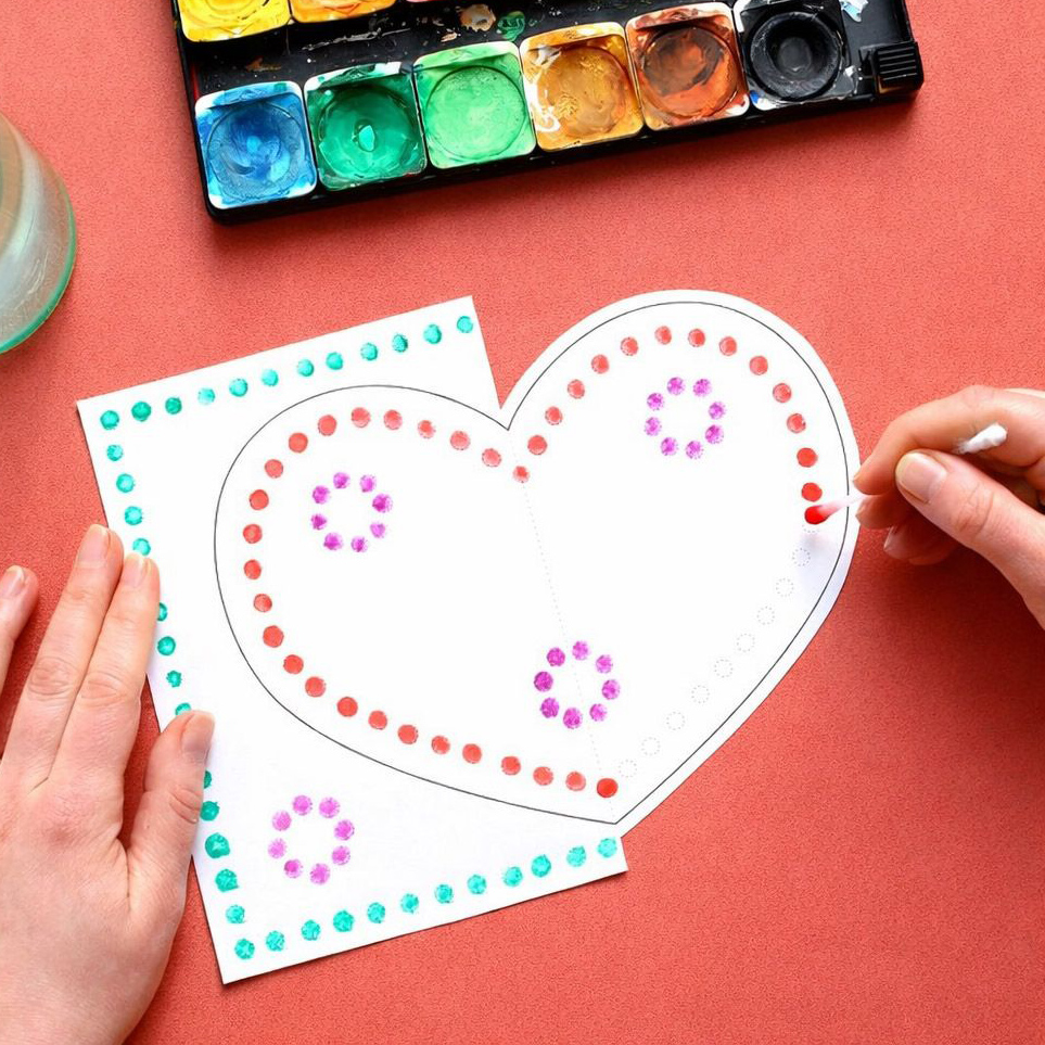 Punktmalerei mit Wattestäbchen - Muttertag PDF