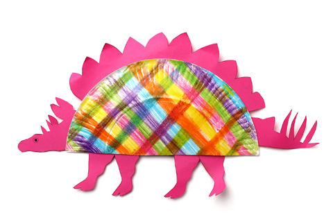 Dinosaurier aus Papptellern