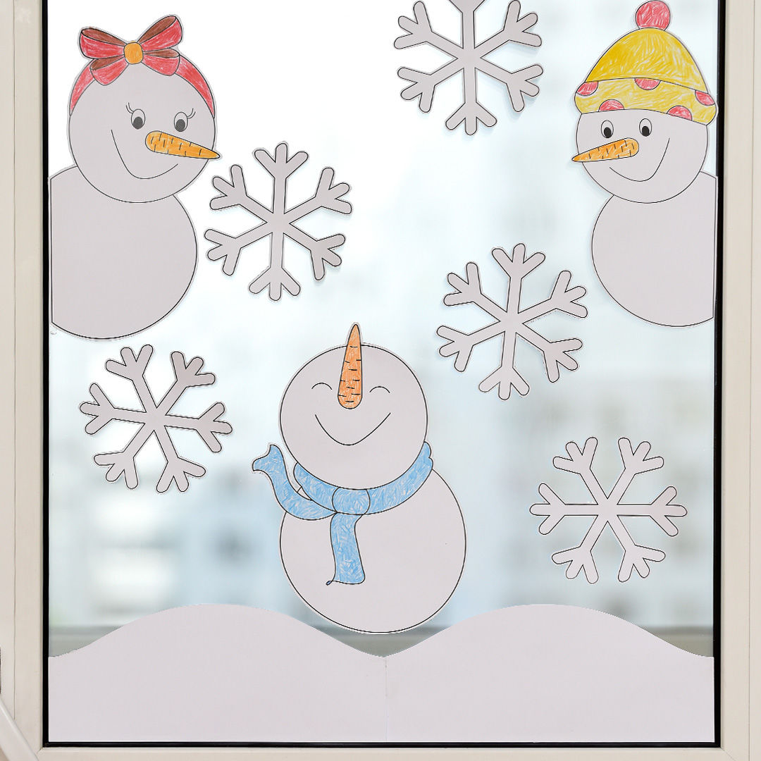 Schneemann-Fensterbild PDF