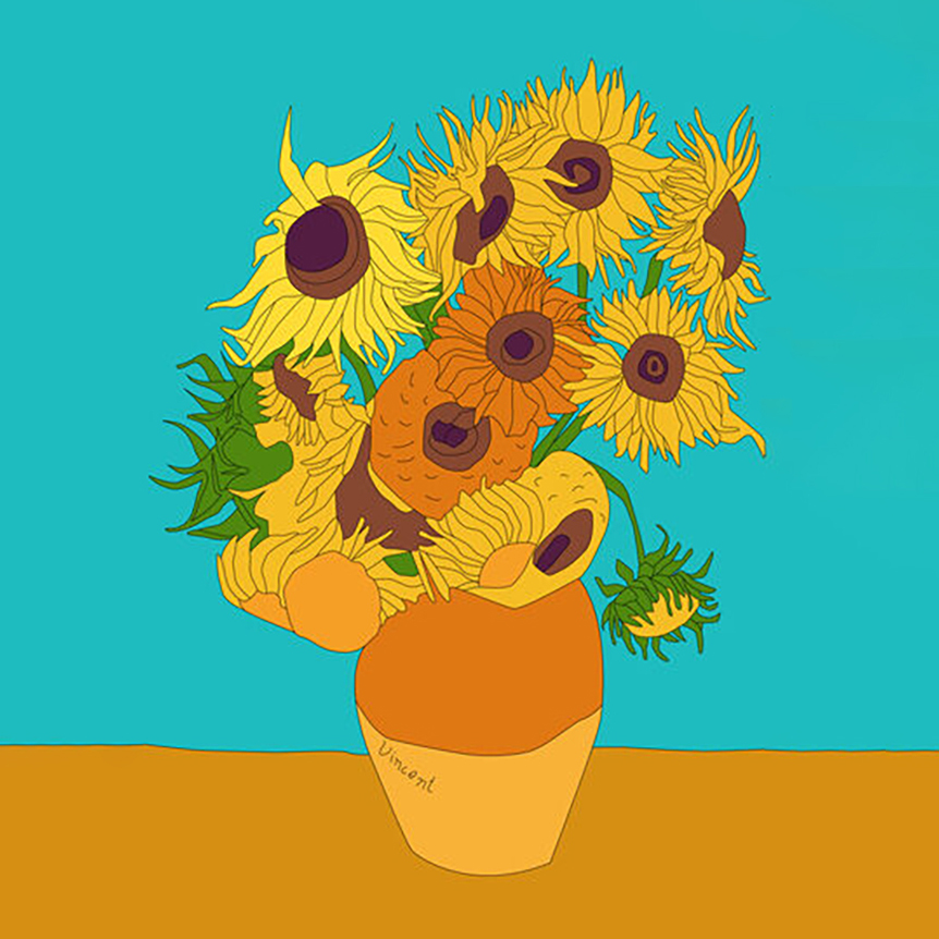 Die berühmten Sonnenblumen von Vincent van Gogh 