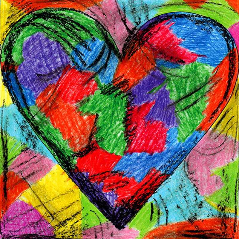 Hearts after Jim Dine