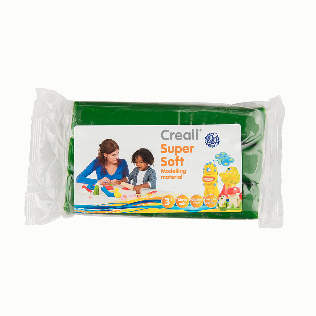 Super Soft Knet-Modelliermasse, 500g Block, weiß Grün